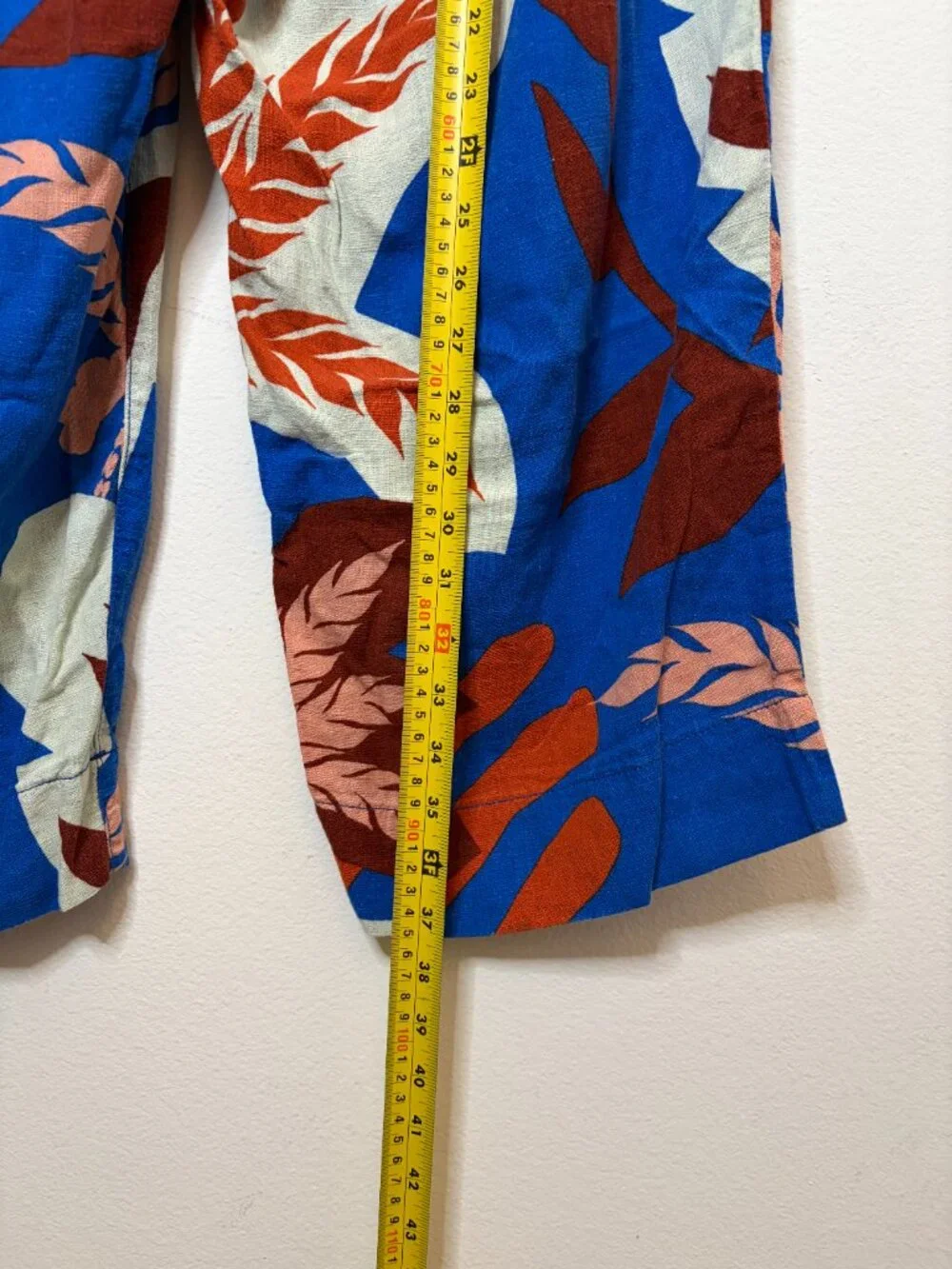 H&M Leaf Print Paper Bag Trousers Size XL
